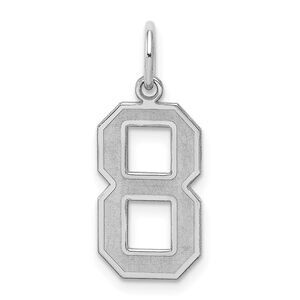 Sterling Silver, Jersey Collection, Medium Number 8 Pendant